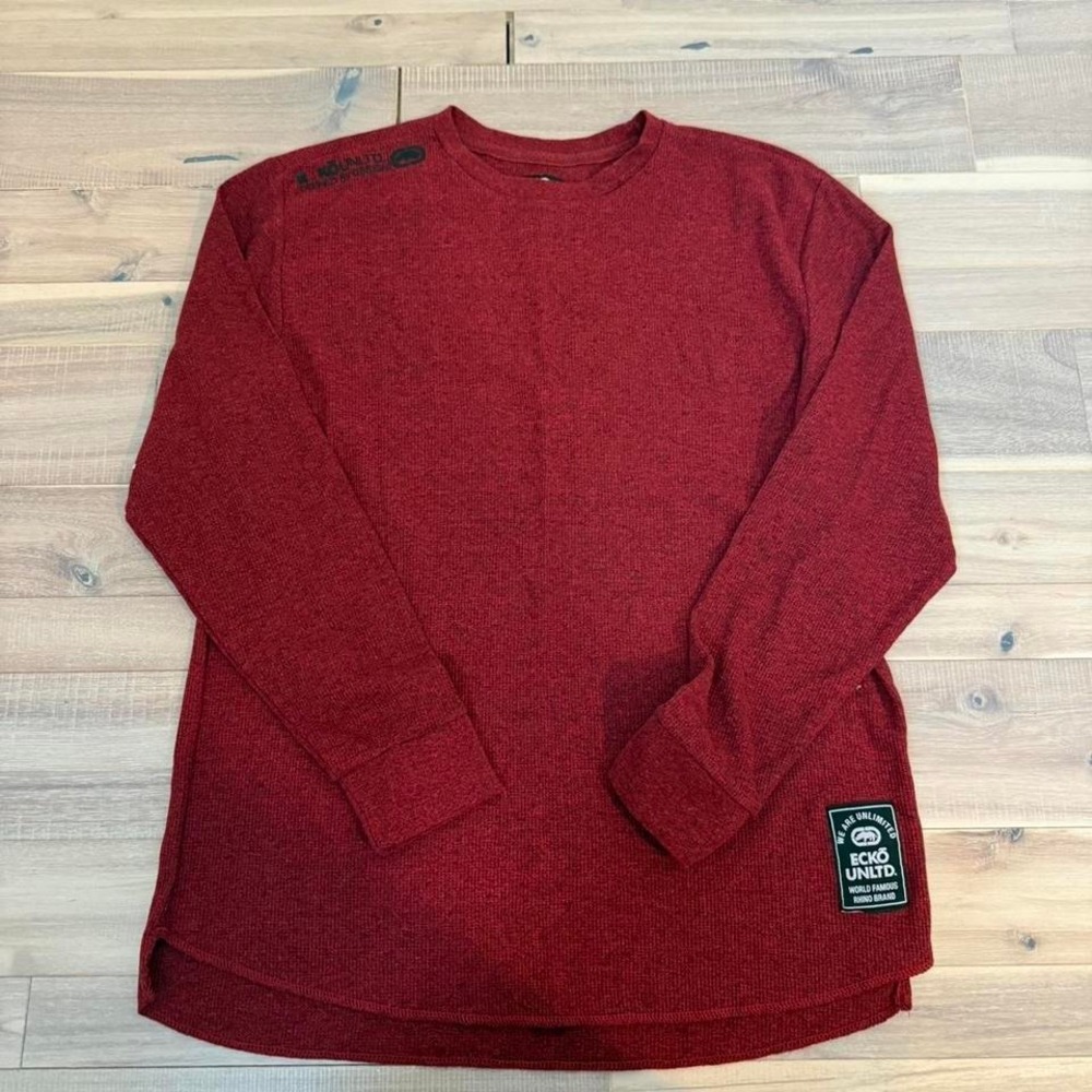 Vtg Burgundy Ecko Unltd. Thermal long sleeve sz L